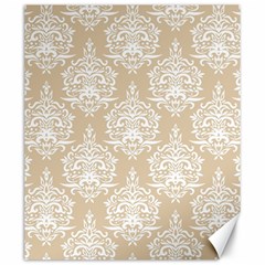 Clean Brown And White Ornament Damask Vintage Canvas 20  X 24  by ConteMonfrey