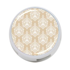 Clean Brown And White Ornament Damask Vintage 4-port Usb Hub (two Sides) by ConteMonfrey