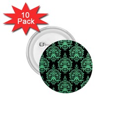 Black And Neon Ornament Damask Vintage 1 75  Buttons (10 Pack) by ConteMonfrey