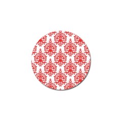 White And Red Ornament Damask Vintage Golf Ball Marker (4 Pack) by ConteMonfrey