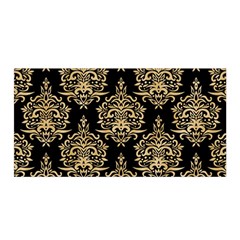 Black And Cream Ornament Damask Vintage Satin Wrap 35  X 70  by ConteMonfrey