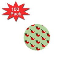Small Mini Peppers Green 1  Mini Buttons (100 Pack)  by ConteMonfrey