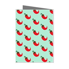 Small Mini Peppers Blue Mini Greeting Cards (pkg Of 8) by ConteMonfrey