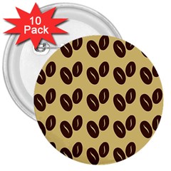Coffee Beans 3  Buttons (10 Pack)  by ConteMonfrey