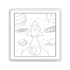 Going To Space - Cute Starship Doodle  Memory Card Reader (square) by ConteMonfrey