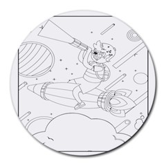 Little Boy Explorer Round Mousepad by ConteMonfrey