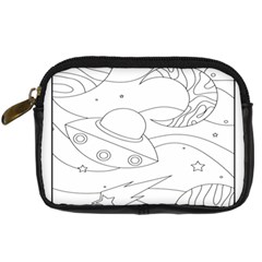 Starships Silhouettes - Space Elements Digital Camera Leather Case by ConteMonfrey