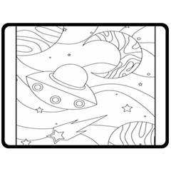 Starships Silhouettes - Space Elements Fleece Blanket (large)  by ConteMonfrey