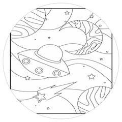 Starships Silhouettes - Space Elements Round Trivet by ConteMonfrey
