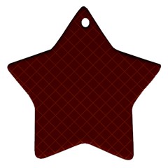 Diagonal Dark Red Small Plaids Geometric  Ornament (star) by ConteMonfrey