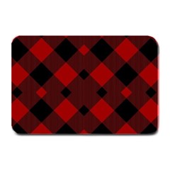 Red Diagonal Plaid Big Plate Mats by ConteMonfrey
