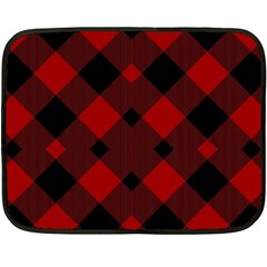 Red Diagonal Plaid Big Fleece Blanket (mini) by ConteMonfrey