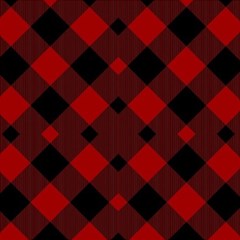 Red Diagonal Plaid Big Play Mat (square) by ConteMonfrey
