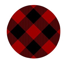 Black And Dark Red Plaids Mini Round Pill Box (pack Of 3) by ConteMonfrey
