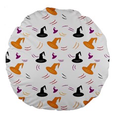Witch Hat Witch Magic Halloween Large 18  Premium Flano Round Cushions by Ravend