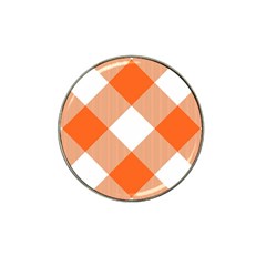 Orange And White Diagonal Plaids Hat Clip Ball Marker by ConteMonfrey