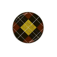 Modern Yellow Golden Plaid Hat Clip Ball Marker (4 Pack) by ConteMonfrey