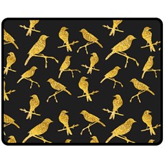 Background-with-golden-birds Fleece Blanket (medium)  by Wegoenart