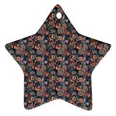 Paisley Pattern Star Ornament (two Sides) by designsbymallika