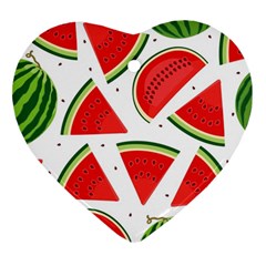 Watermelon Cuties White Ornament (heart) by ConteMonfrey