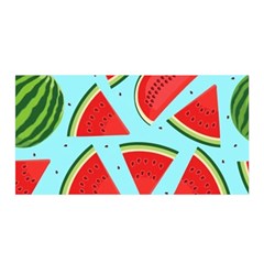Blue Watermelon Satin Wrap 35  X 70  by ConteMonfrey