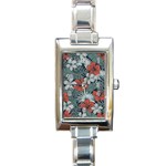 Seamless-floral-pattern-with-tropical-flowers Rectangle Italian Charm Watch