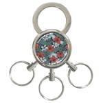 Seamless-floral-pattern-with-tropical-flowers 3-Ring Key Chain Front