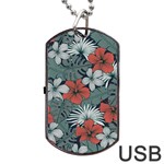 Seamless-floral-pattern-with-tropical-flowers Dog Tag USB Flash (Two Sides)
