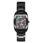 Seamless-floral-pattern-with-tropical-flowers Stainless Steel Barrel Watch