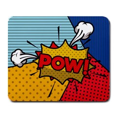 Pow Word Pop Art Style Expression Vector Large Mousepad by Wegoenart