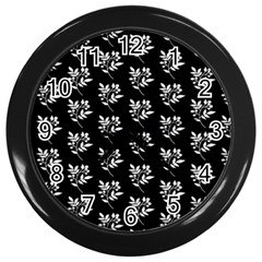 Sign Of Spring Leaves Wall Clock (black) by ConteMonfrey