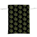 Autumn Leaves Black  Lightweight Drawstring Pouch (XL) Front