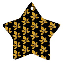 Orange And Black Leaves Star Ornament (two Sides) by ConteMonfrey
