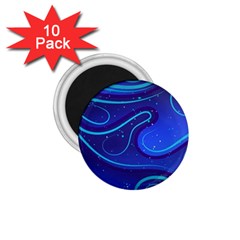 Wavy Abstract Blue 1 75  Magnets (10 Pack)  by Ravend