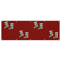 Christmas Stocking Sock Clothing Banner And Sign 12  X 4  by Wegoenart