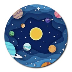Galaxy Background Round Mousepad by danenraven