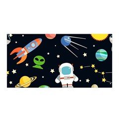 Space And Astronomy Decorative Symbols Seamless Pattern Vector Illustration Satin Wrap 35  X 70  by danenraven