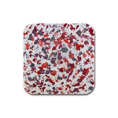Abstract Random Painted Texture Rubber Square Coaster (4 Pack) by dflcprintsclothing