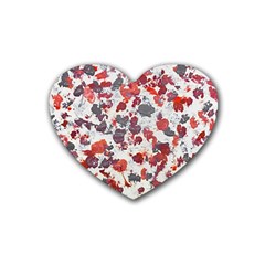 Abstract Random Painted Texture Rubber Heart Coaster (4 Pack) by dflcprintsclothing