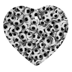 Eyes Drawing Motif Random Pattern Heart Ornament (two Sides) by dflcprintsclothing