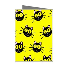 Cats Heads Pattern Design Mini Greeting Cards (pkg Of 8)