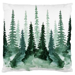 Tree Watercolor Painting Pine Forest Green  Nature Standard Flano Cushion Case (one Side) by Wegoenart