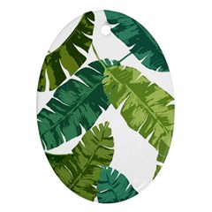 Banana Leaves Tropical Oval Ornament (two Sides) by ConteMonfrey