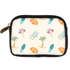 Cool Summer Pattern - Beach Time!   Digital Camera Leather Case by ConteMonfrey