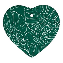 Tropical Monstera  Heart Ornament (two Sides) by ConteMonfrey