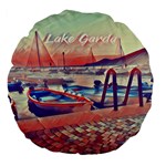 Boats On Lake Garda Large 18  Premium Flano Round Cushions Back