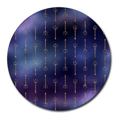 Trident On Blue Ocean  Round Mousepad by ConteMonfrey