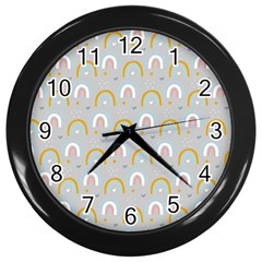 Rainbow Pattern Wall Clock (black) by ConteMonfrey