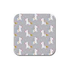 Cute Unicorns Rubber Square Coaster (4 Pack) by ConteMonfrey