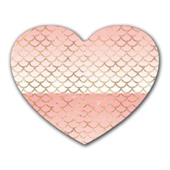 Mermaid Ombre Scales  Heart Mousepad by ConteMonfrey